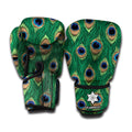 Peacock Tail Pattern Print Boxing Gloves