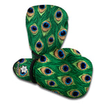 Peacock Tail Pattern Print Boxing Gloves