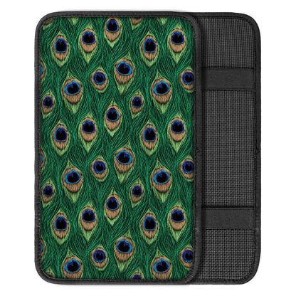 Peacock Tail Pattern Print Car Center Console Cover
