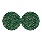 Peacock Tail Pattern Print Car Coasters