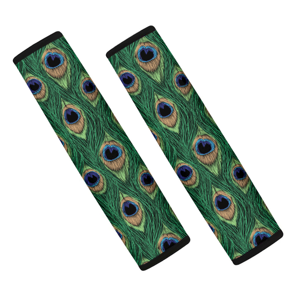 Peacock Tail Pattern Print Car Seat Belt Covers