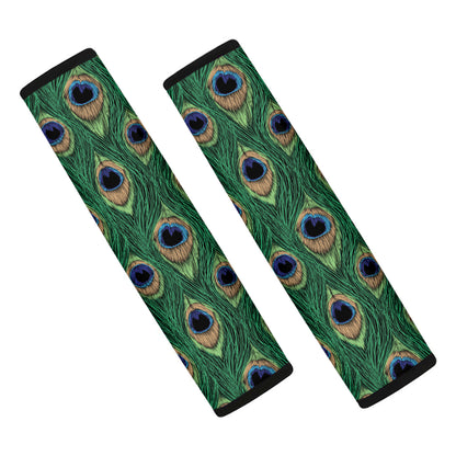 Peacock Tail Pattern Print Car Seat Belt Covers