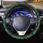 Peacock Tail Pattern Print Car Steering Wheel Cover