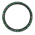 Peacock Tail Pattern Print Car Steering Wheel Cover