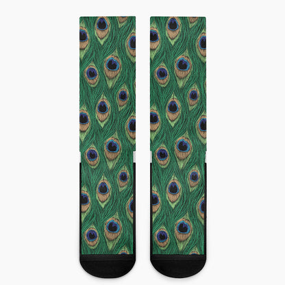 Peacock Tail Pattern Print Crew Socks
