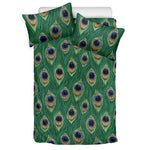Peacock Tail Pattern Print Duvet Cover Bedding Set