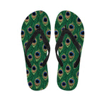 Peacock Tail Pattern Print Flip Flops