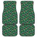 Peacock Tail Pattern Print Front and Back Car Floor Mats
