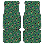 Peacock Tail Pattern Print Front and Back Car Floor Mats