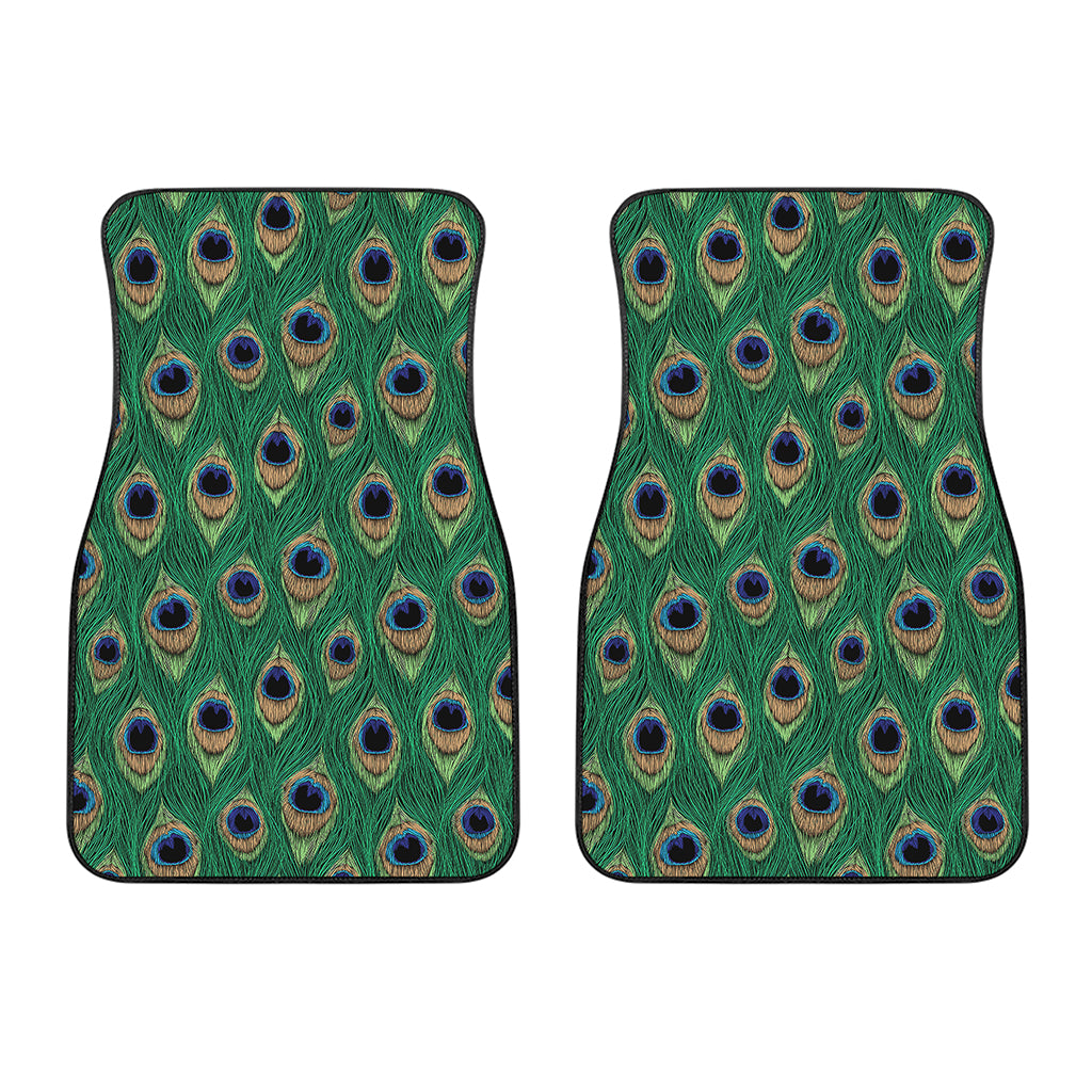 Peacock Tail Pattern Print Front Car Floor Mats