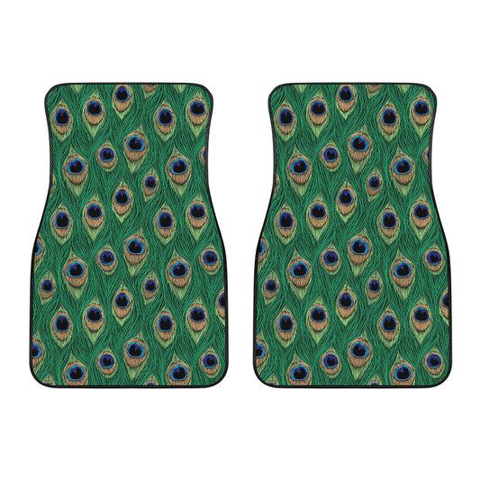 Peacock Tail Pattern Print Front Car Floor Mats
