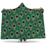 Peacock Tail Pattern Print Hooded Blanket
