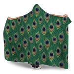 Peacock Tail Pattern Print Hooded Blanket