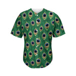 Peacock Tail Pattern Print Men's Baseball Jersey