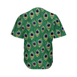 Peacock Tail Pattern Print Men's Baseball Jersey