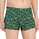 Peacock Tail Pattern Print Men's Boxer Briefs
