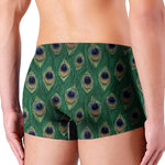 Peacock Tail Pattern Print Men's Boxer Briefs