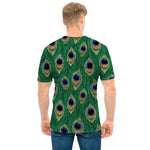 Peacock Tail Pattern Print Men's T-Shirt