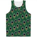 Peacock Tail Pattern Print Men's Tank Top