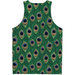 Peacock Tail Pattern Print Men's Tank Top