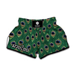 Peacock Tail Pattern Print Muay Thai Boxing Shorts