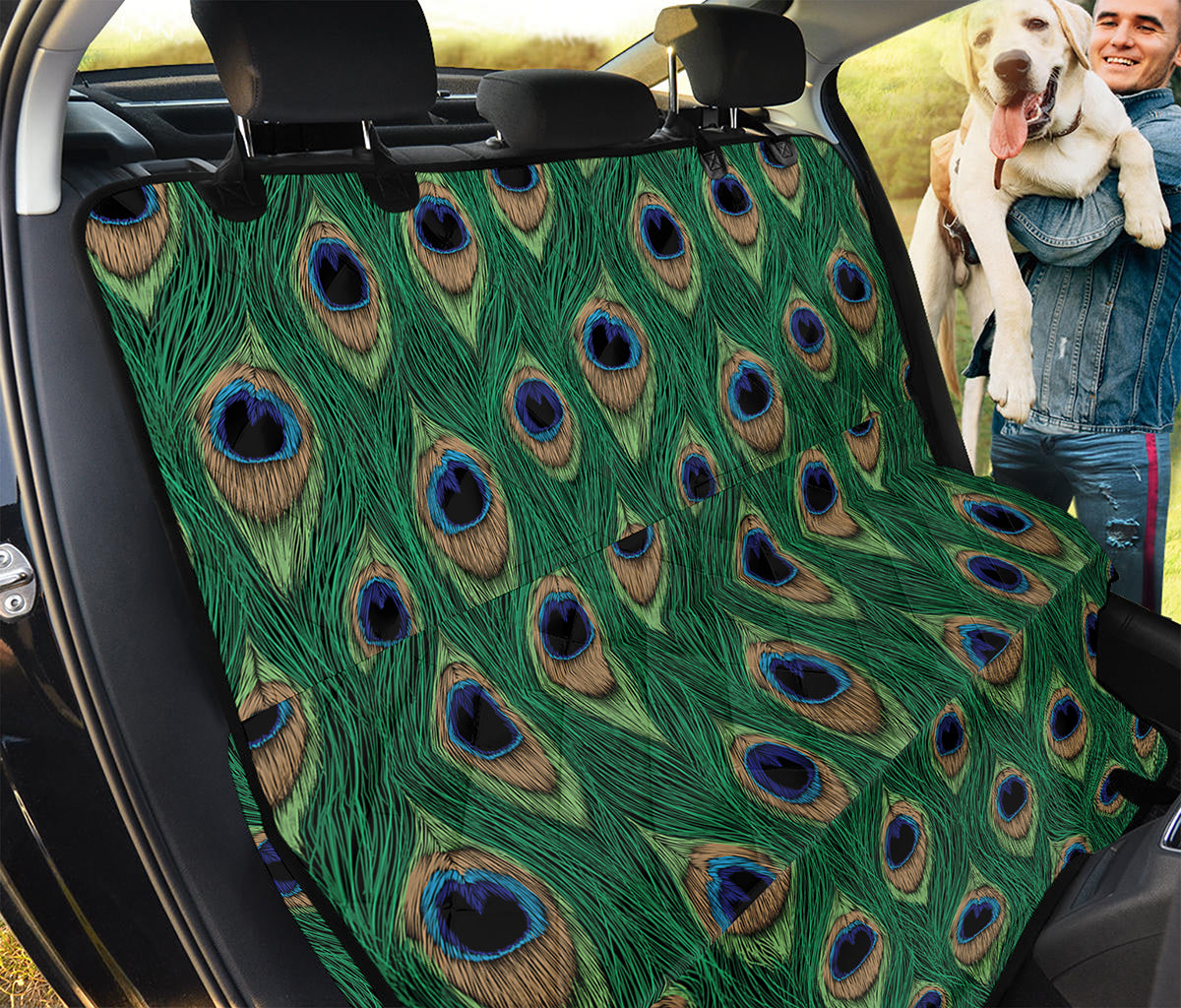Peacock Tail Pattern Print Pet Car Back Seat Cover