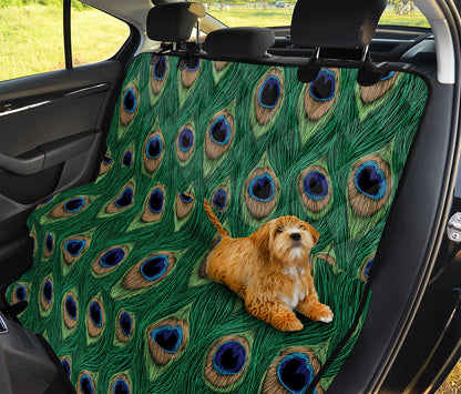 Peacock Tail Pattern Print Pet Car Back Seat Cover