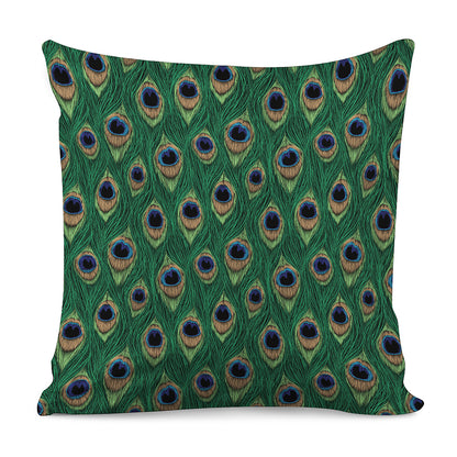 Peacock Tail Pattern Print Pillow Cover