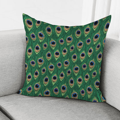 Peacock Tail Pattern Print Pillow Cover