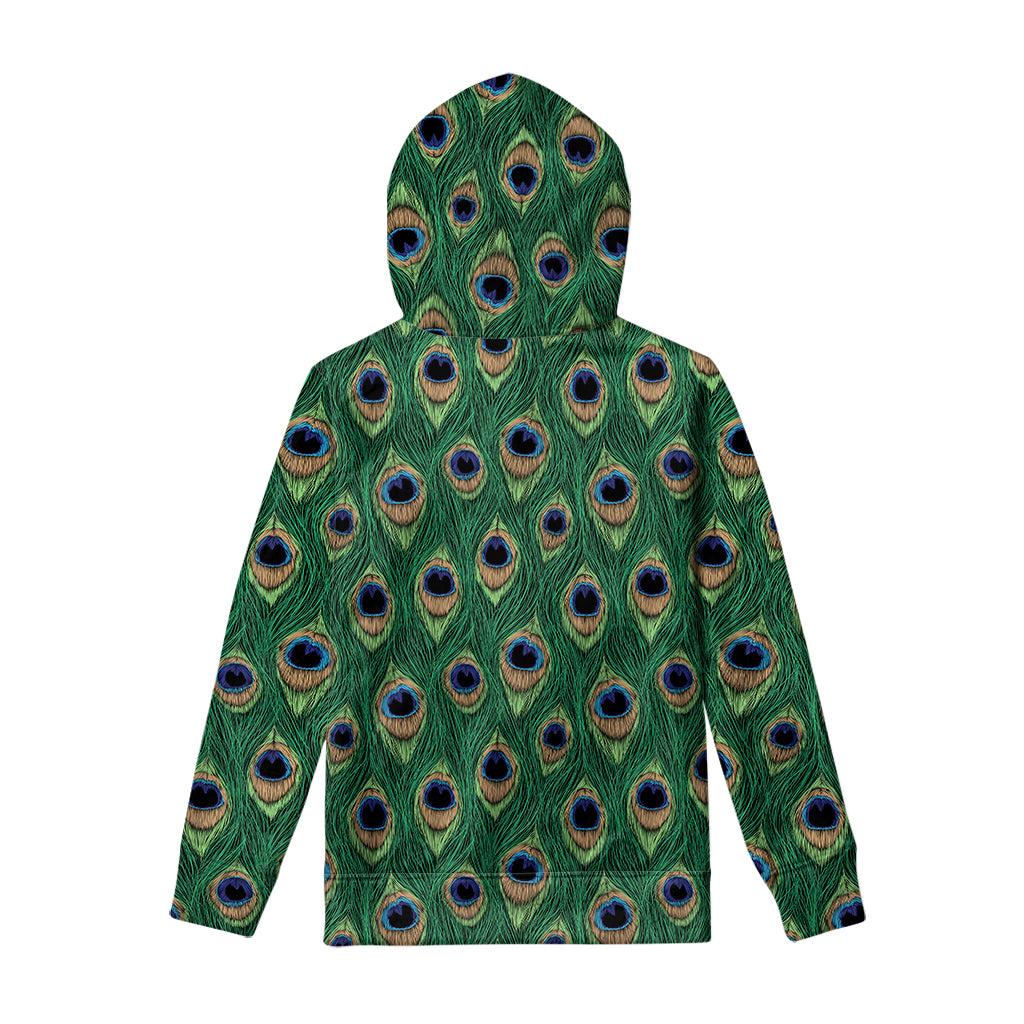 Peacock Tail Pattern Print Pullover Hoodie