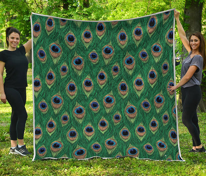 Peacock Tail Pattern Print Quilt