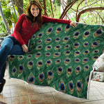 Peacock Tail Pattern Print Quilt