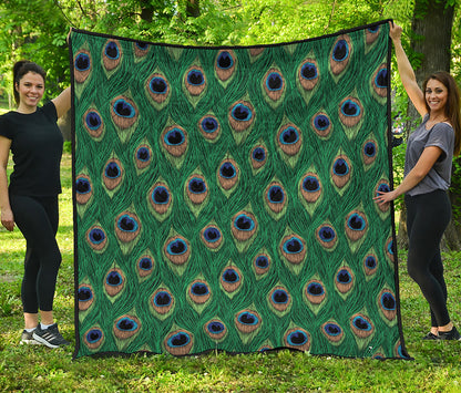 Peacock Tail Pattern Print Quilt