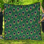 Peacock Tail Pattern Print Quilt