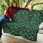 Peacock Tail Pattern Print Quilt