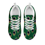 Peacock Tail Pattern Print White Sneakers