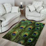 Peacock Tail Print Area Rug