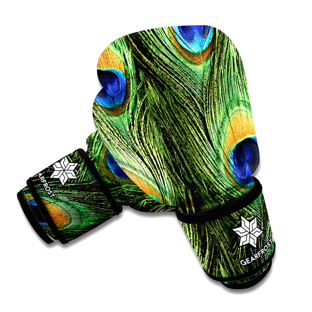 Peacock Tail Print Boxing Gloves