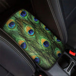 Peacock Tail Print Car Center Console Cover