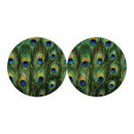 Peacock Tail Print Car Coasters