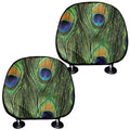 Peacock Tail Print Car Headrest Covers