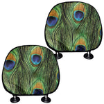 Peacock Tail Print Car Headrest Covers