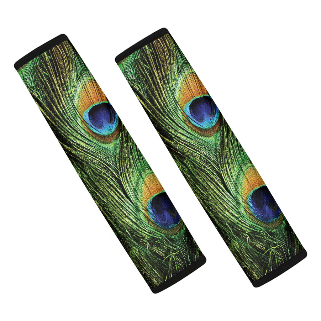 Peacock Tail Print Car Seat Belt Covers