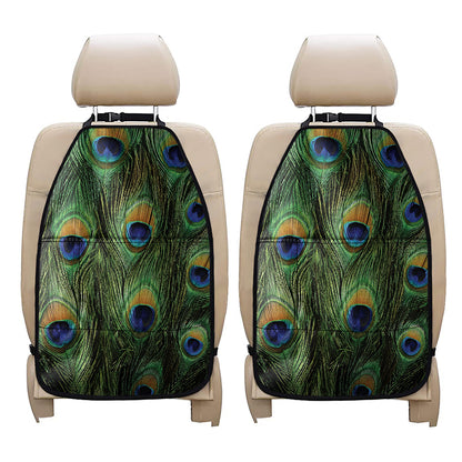 Peacock Tail Print Car Seat Organizers