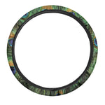 Peacock Tail Print Car Steering Wheel Cover