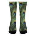 Peacock Tail Print Crew Socks