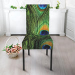 Peacock Tail Print Dining Chair Slipcover