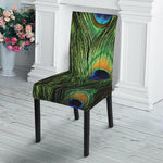 Peacock Tail Print Dining Chair Slipcover