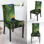 Peacock Tail Print Dining Chair Slipcover