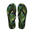 Peacock Tail Print Flip Flops